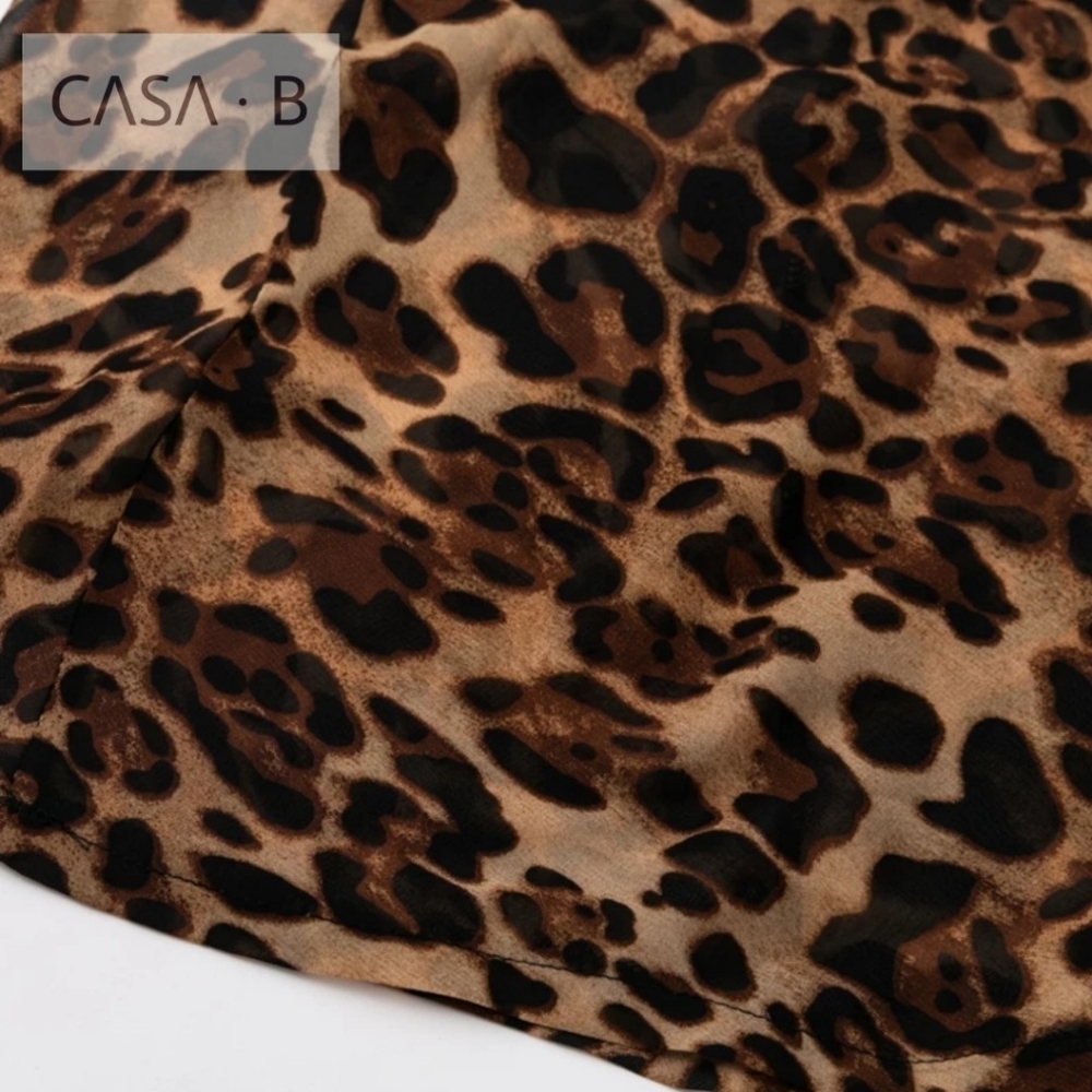 5⭐️CASA B |Vivianne Leopard Print Sheer Maxi - Picture 5 of 6